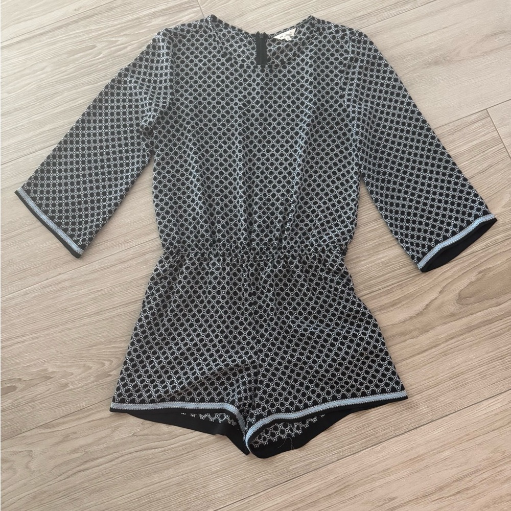 Max Studo Romper Long Sleeve with belt Navy & White Size S